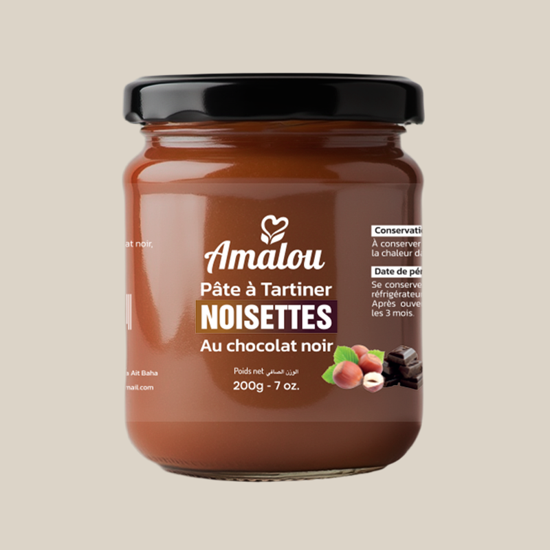 Pâte à Tartiner Noisettes au Chocolat Noir – L’Intense (200g)
