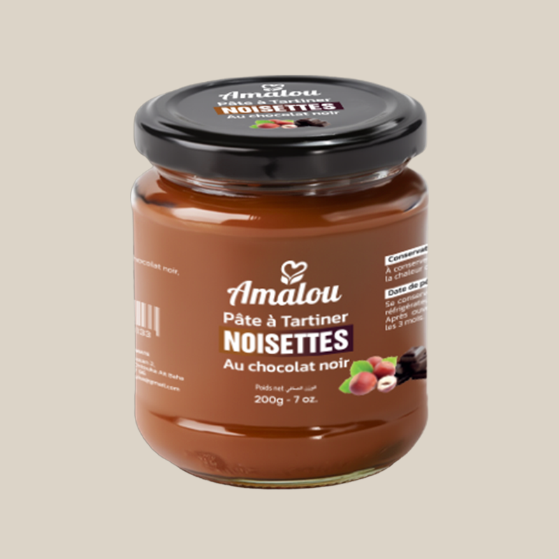 Pâte à Tartiner Noisettes au Chocolat Noir – L’Intense (200g)
